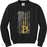Bitcoin Usa Flag Distressed Digital Currency Lover Kids Sweatshirt thumb 0