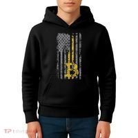 Bitcoin Usa Flag Distressed Digital Currency Lover Kids Hoodie thumb 4