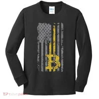 Bitcoin Usa Flag Distressed Digital Currency Lover Kids Long Sleeve Shirt thumb 0