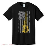 Bitcoin Usa Flag Distressed Digital Currency Lover Kids T-Shirt thumb 0