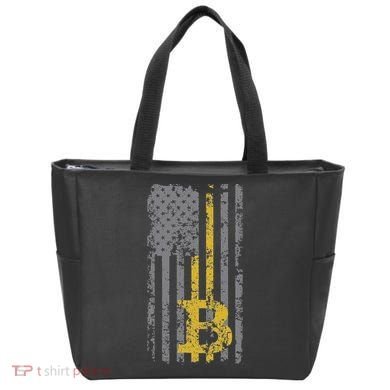 Bitcoin Usa Flag Distressed Digital Currency Lover Tote Bag