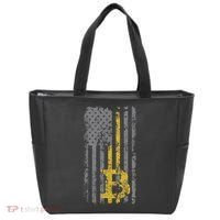 Bitcoin Usa Flag Distressed Digital Currency Lover Tote Bag thumb 0