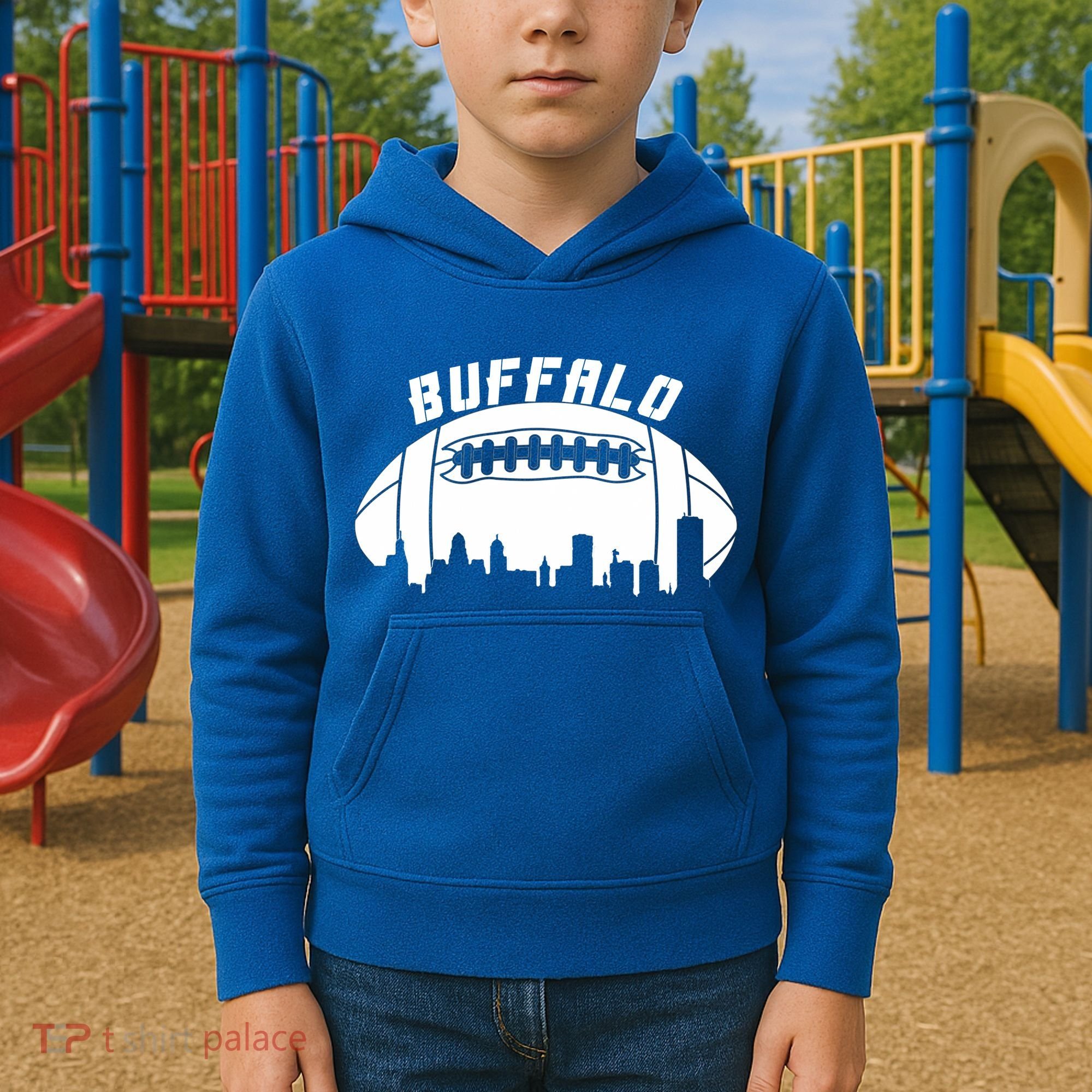 Buffalo Football City Skyline Kids Hoodie