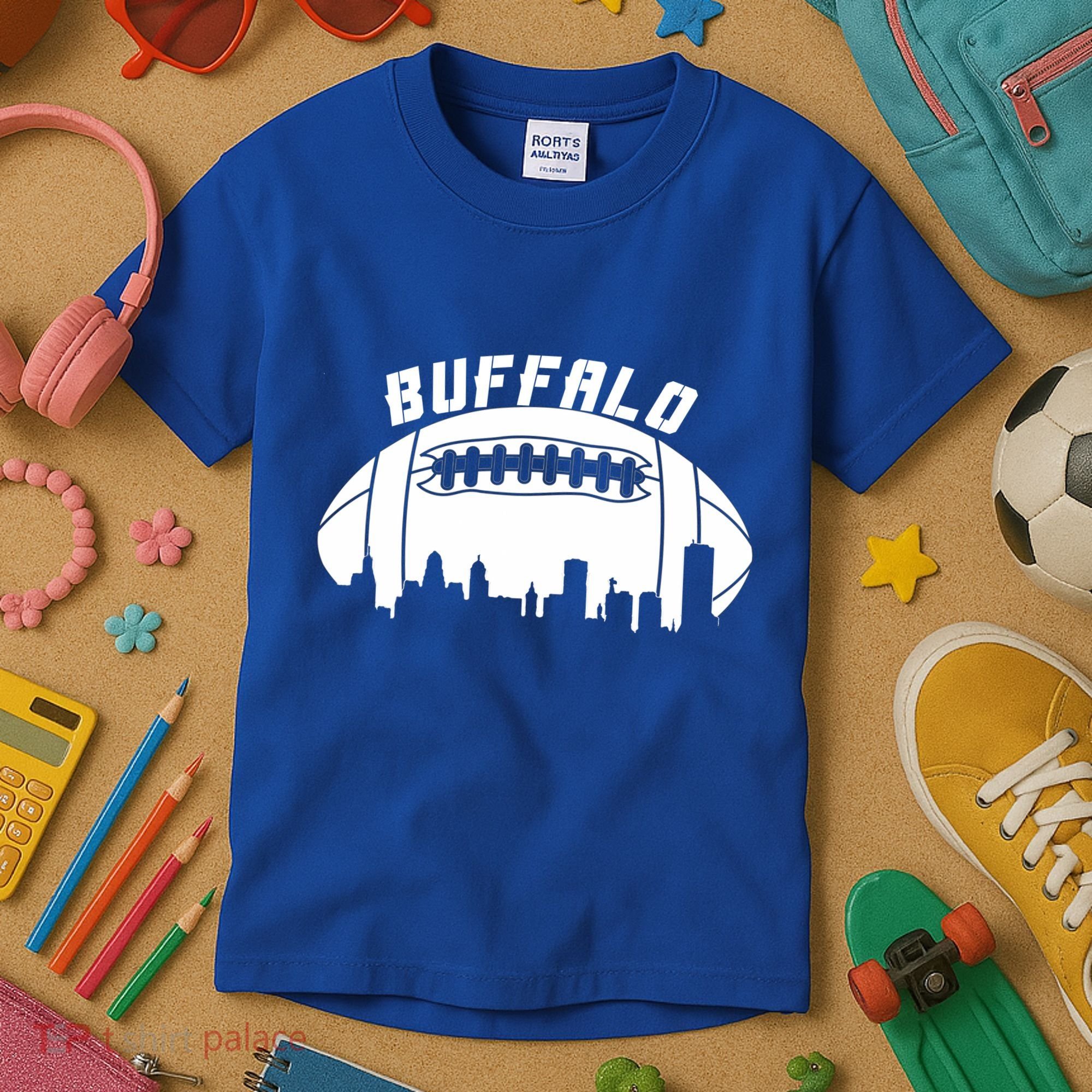 Buffalo Football City Skyline Kids T-Shirt