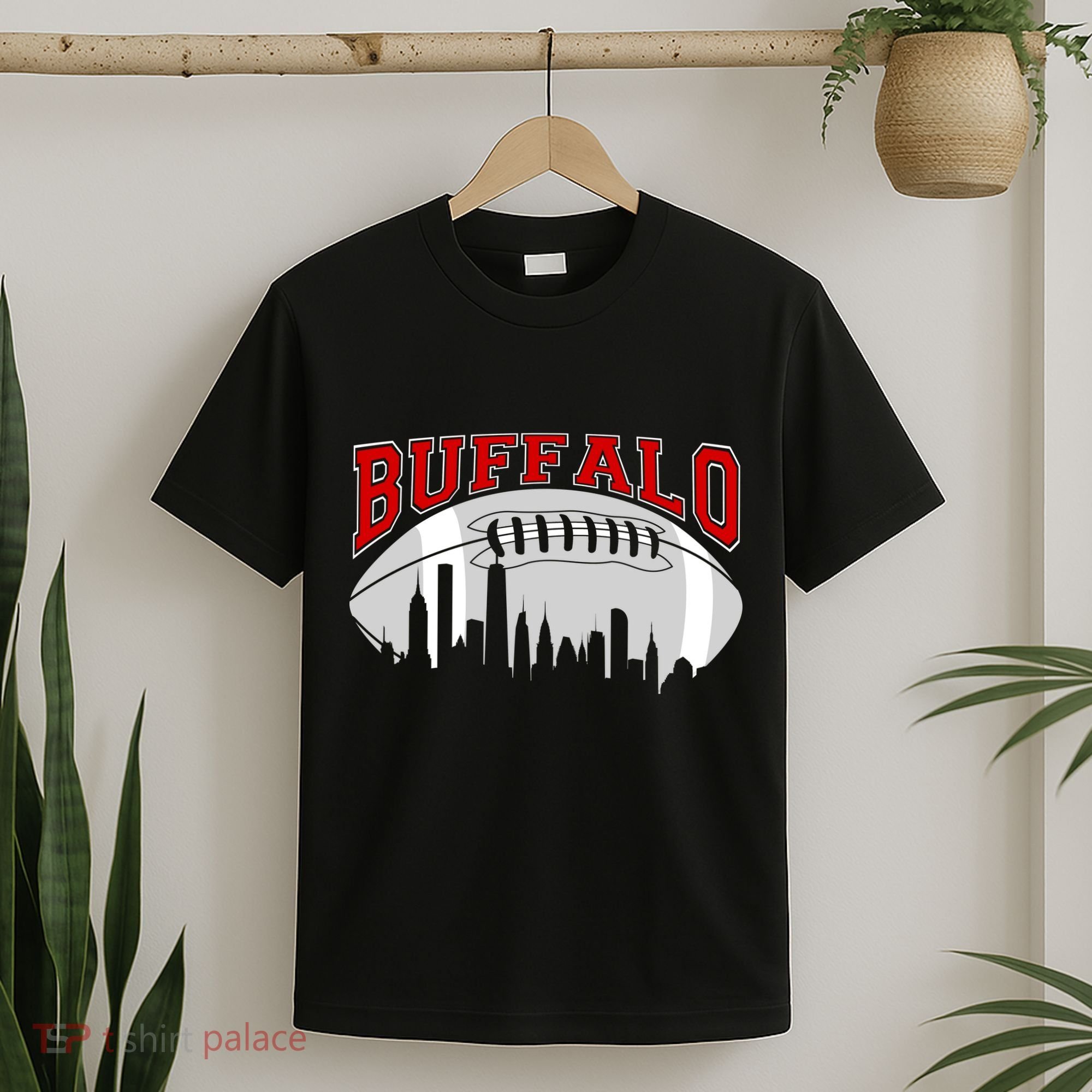Buffalo Football Fan City Skyline T-Shirt