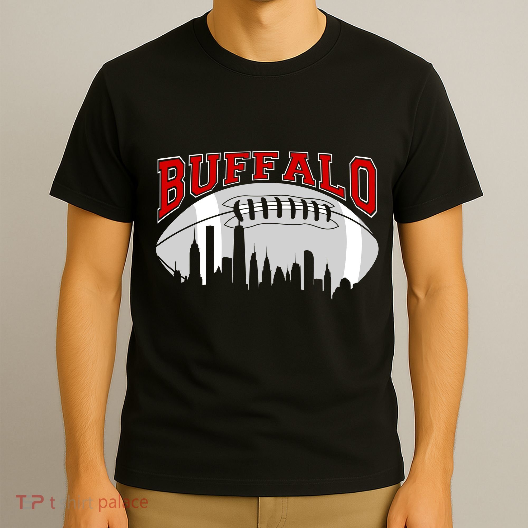 Buffalo Football Fan City Skyline T-Shirt