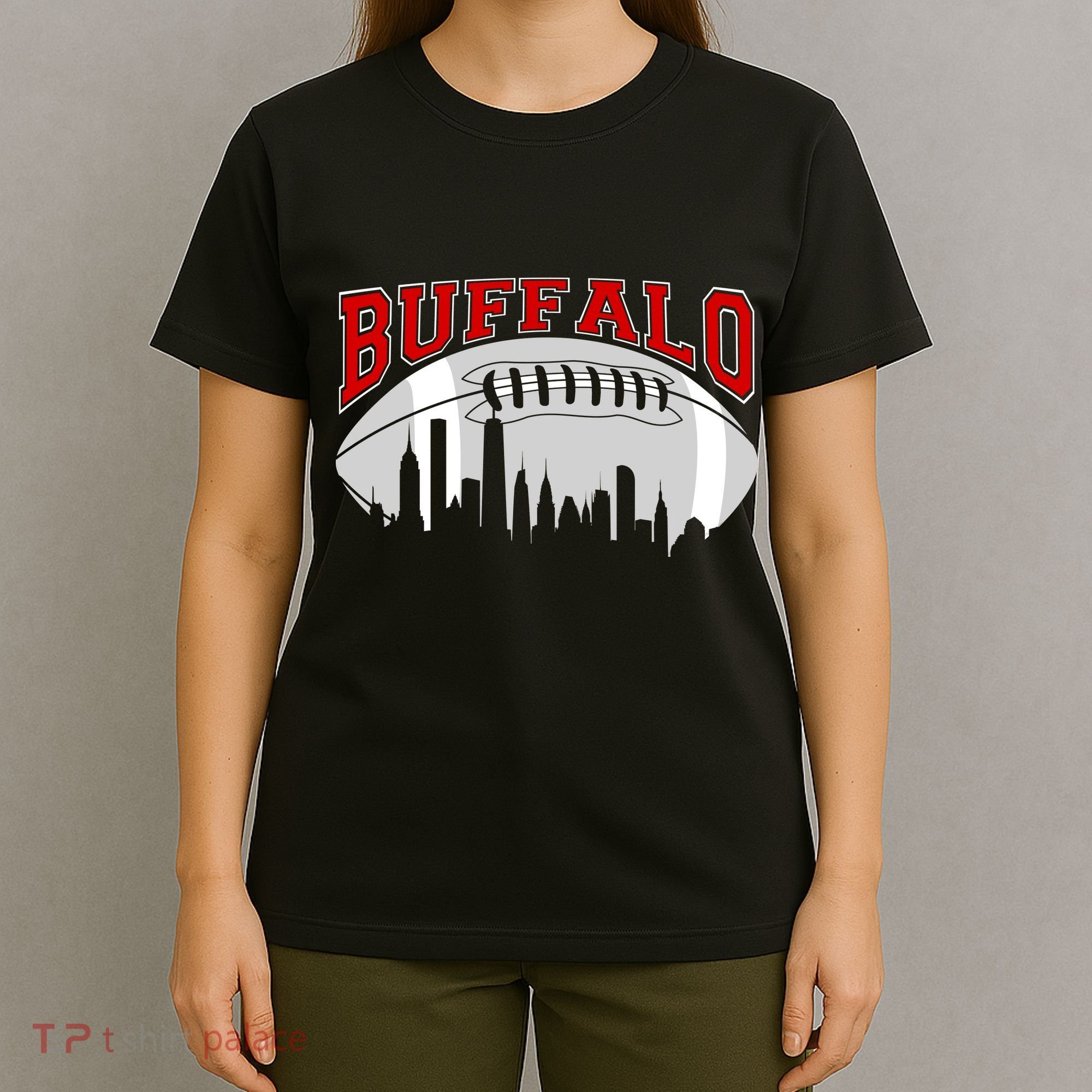 Buffalo Football Fan City Skyline T-Shirt