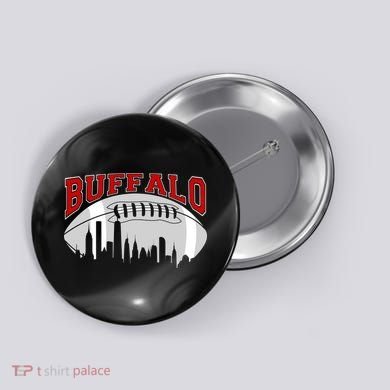 Buffalo Football Fan City Skyline Button