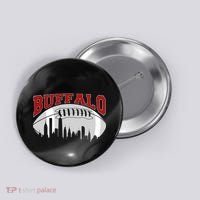 Buffalo Football Fan City Skyline Button thumb 0