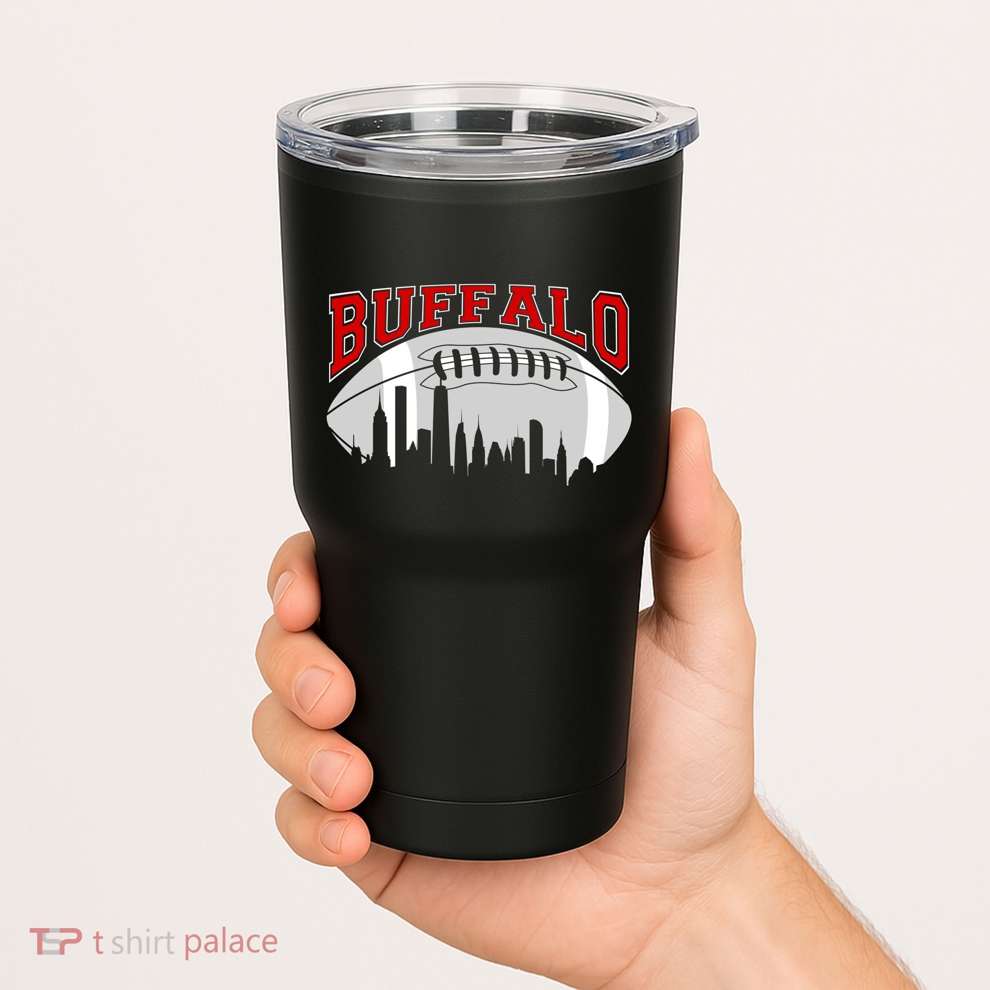 Buffalo Football Fan City Skyline Tumbler