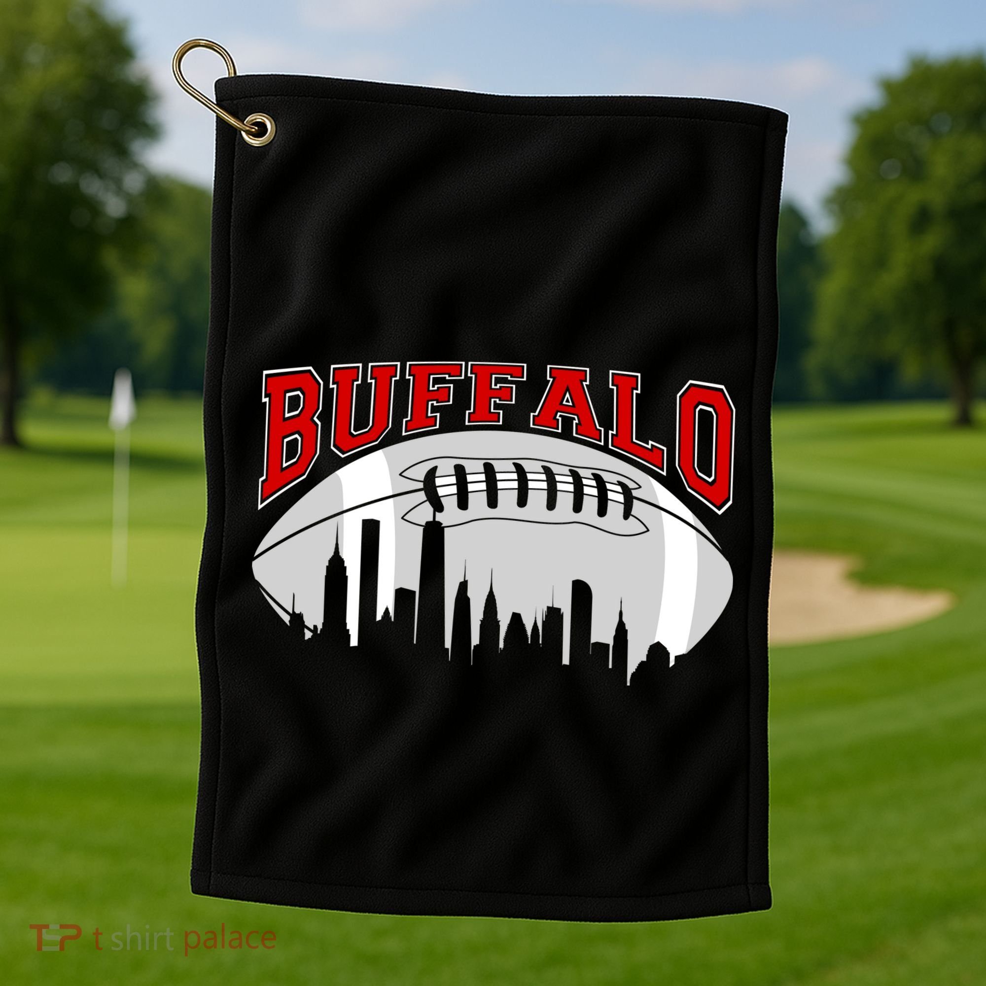 Buffalo Football Fan City Skyline Golf Towel