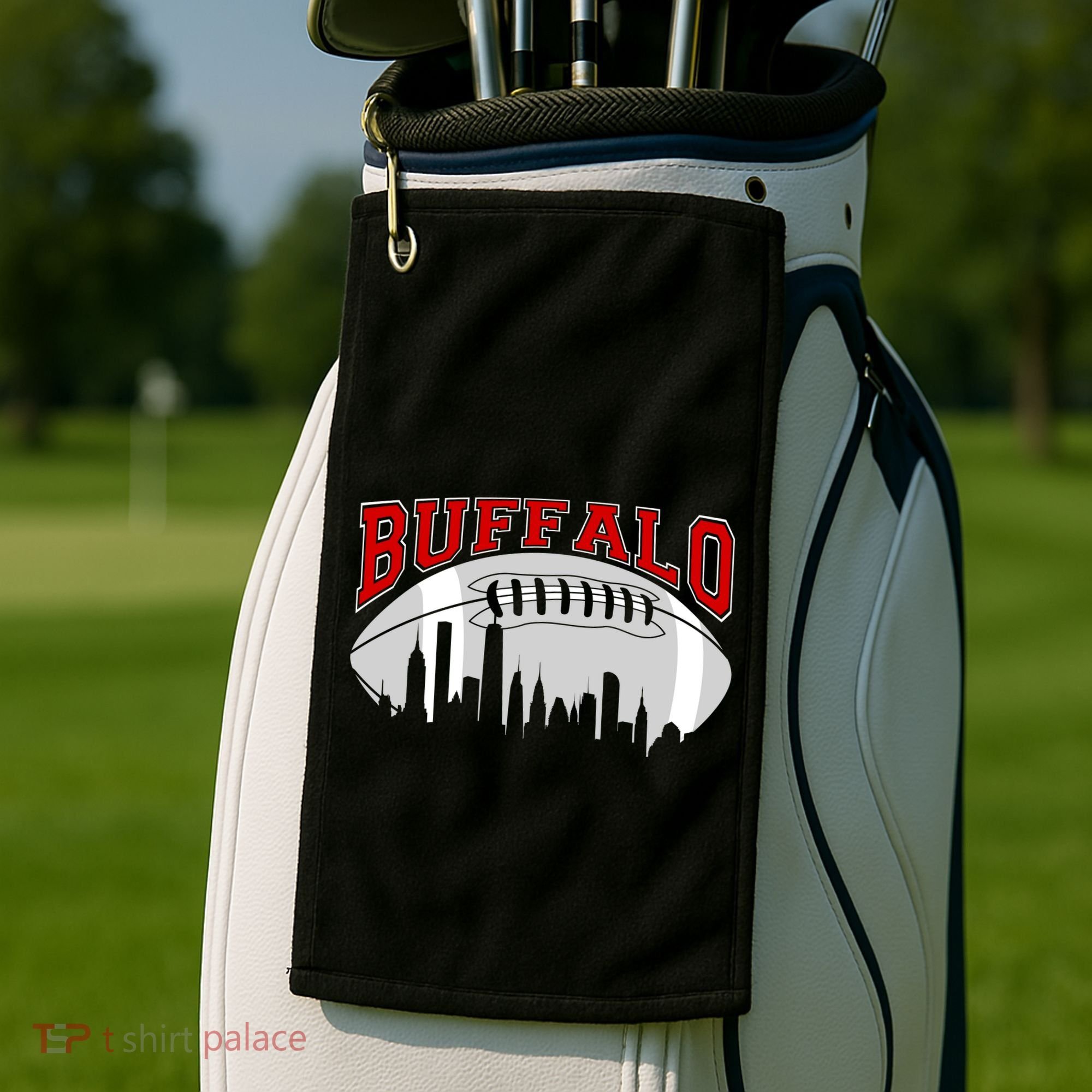 Buffalo Football Fan City Skyline Golf Towel