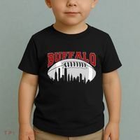 Buffalo Football Fan City Skyline Toddler T-Shirt thumb 2
