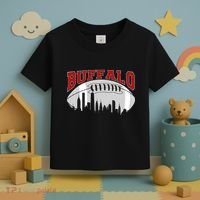 Buffalo Football Fan City Skyline Toddler T-Shirt thumb 3