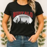 Buffalo Football Fan City Skyline Women's T-Shirt thumb 2