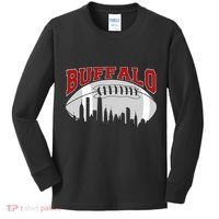 Buffalo Football Fan City Skyline Kids Long Sleeve Shirt thumb 0
