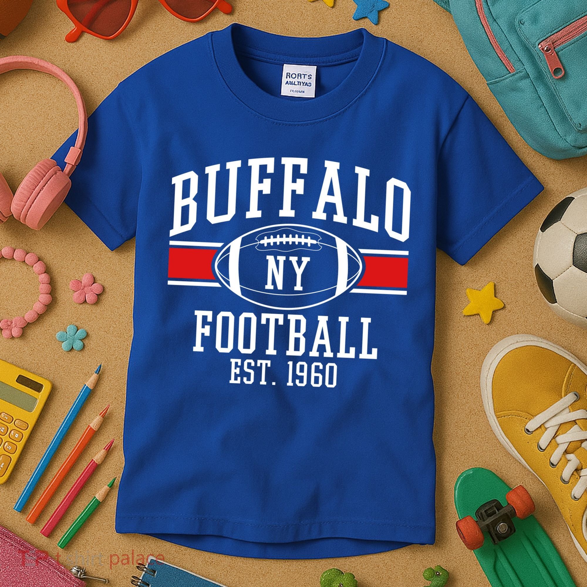 Buffalo NY Football EST 1960 Kids T-Shirt