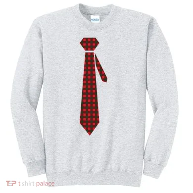 Buffalo Plaid Christmas Tie Sweatshirt