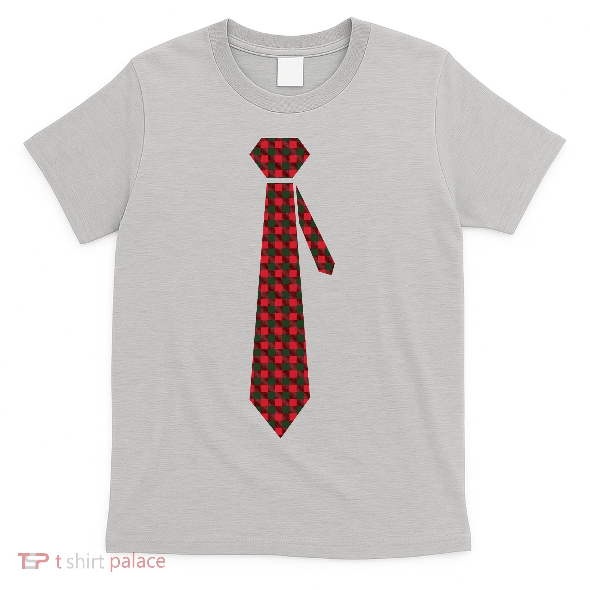 Buffalo Plaid Christmas Tie T-Shirt