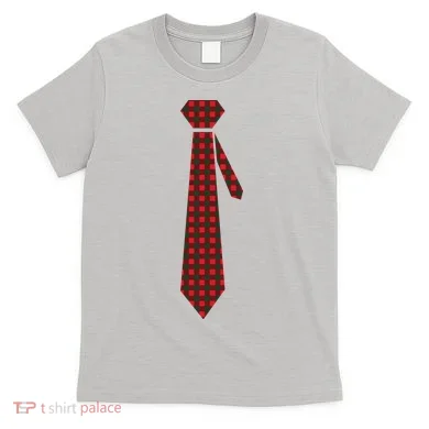 Buffalo Plaid Christmas Tie T-Shirt