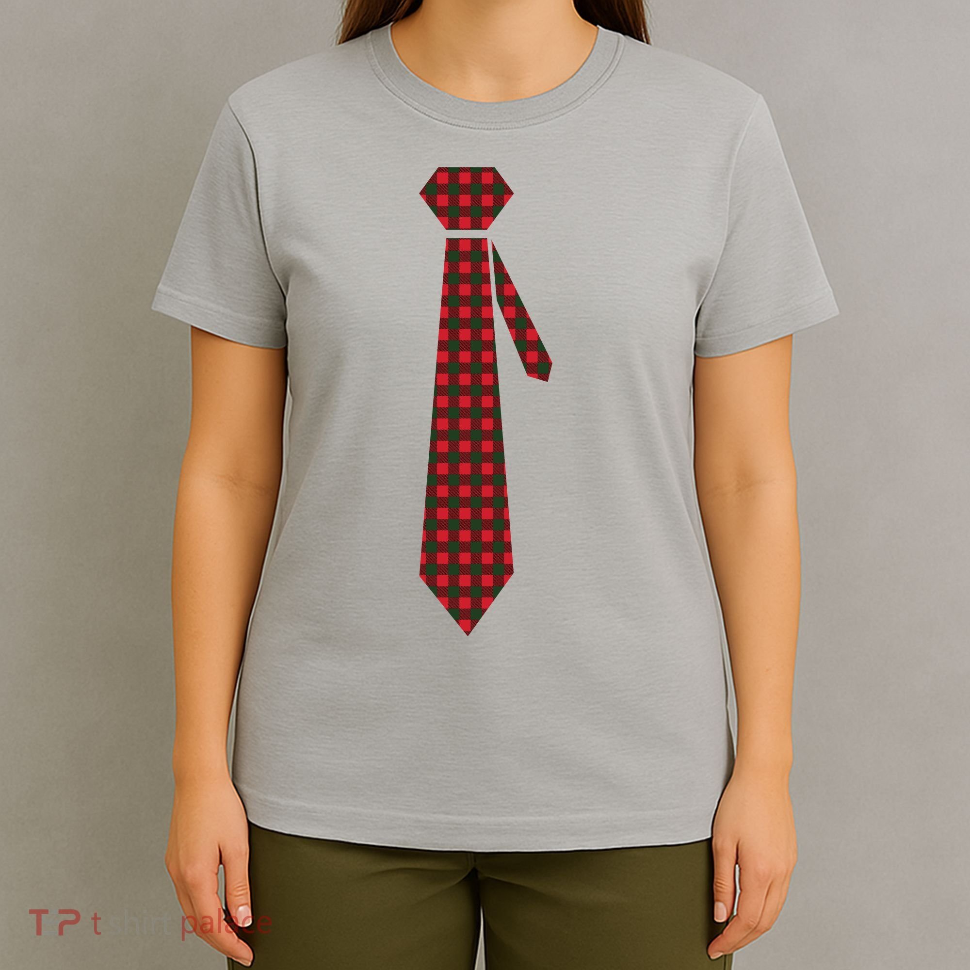 Buffalo Plaid Christmas Tie T-Shirt