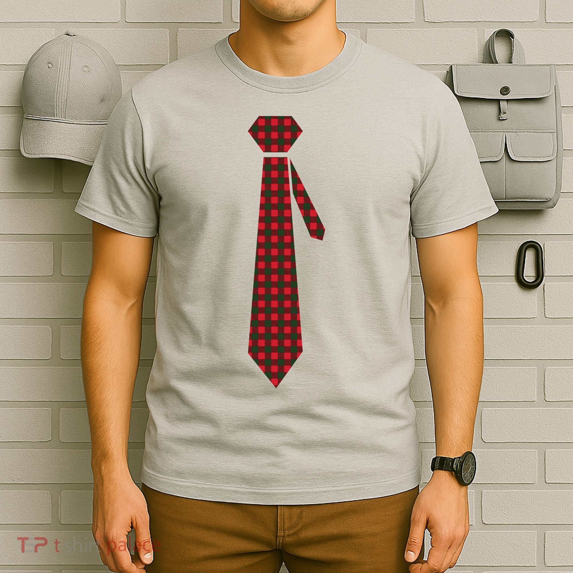 Buffalo Plaid Christmas Tie T-Shirt