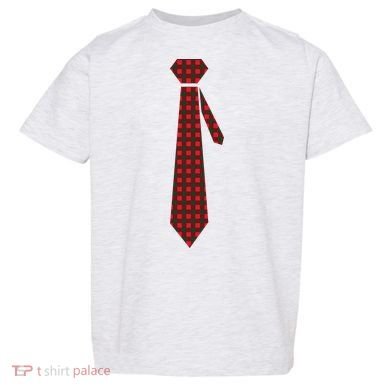 Buffalo Plaid Christmas Tie Toddler T-Shirt