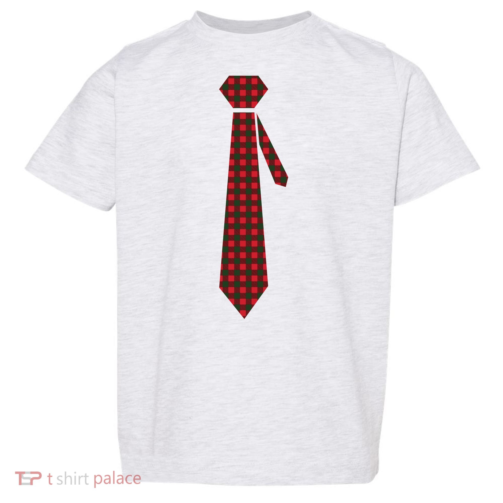 Buffalo Plaid Christmas Tie Toddler T-Shirt