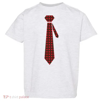 Buffalo Plaid Christmas Tie Toddler T-Shirt