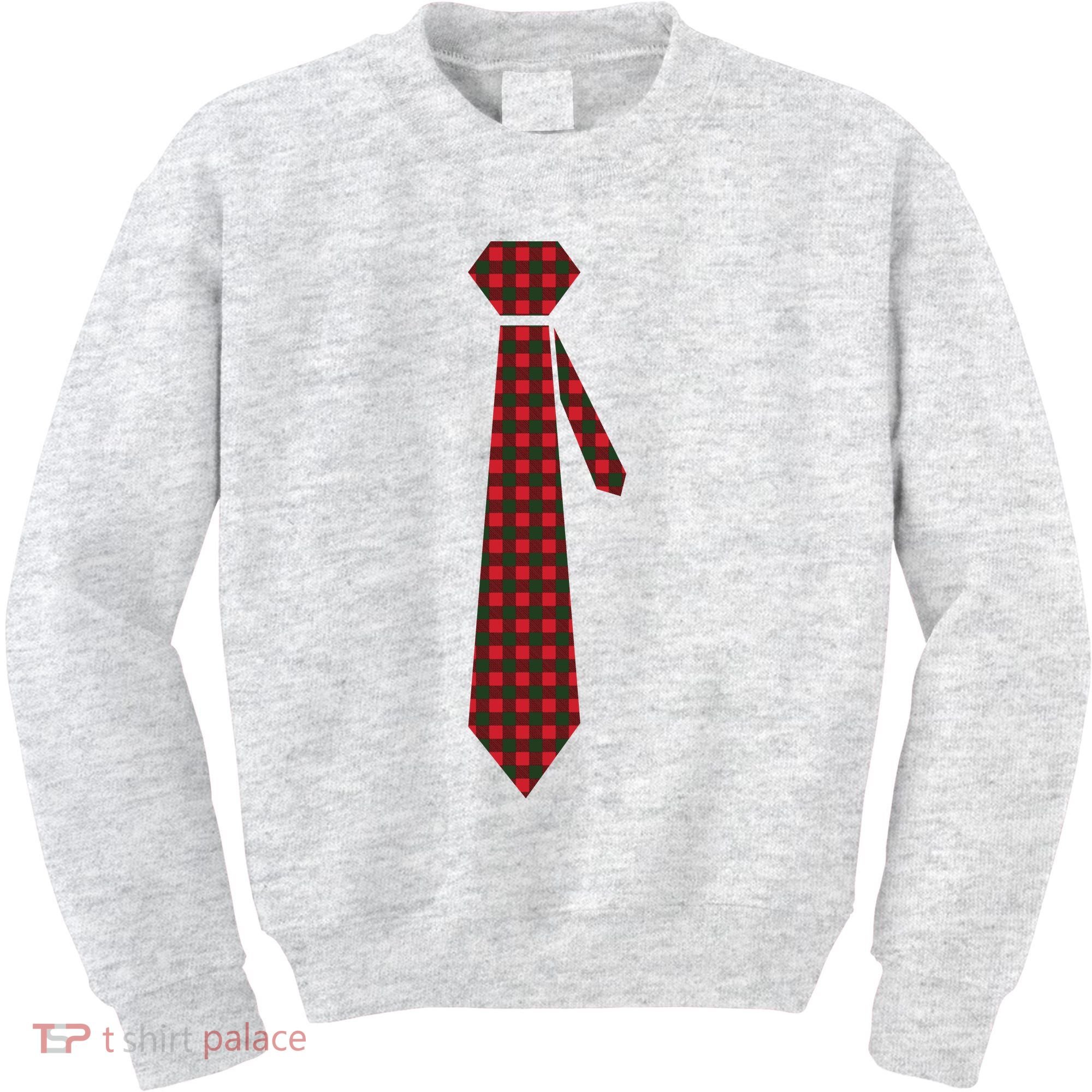 Buffalo Plaid Christmas Tie Kids Sweatshirt