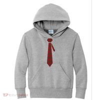 Buffalo Plaid Christmas Tie Kids Hoodie thumb 0