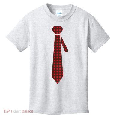 Buffalo Plaid Christmas Tie Kids T-Shirt