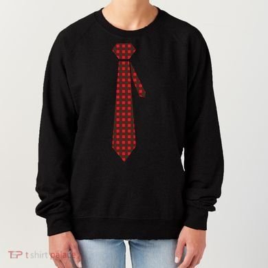 Buffalo Plaid Christmas Tie Women's Sweatshirt