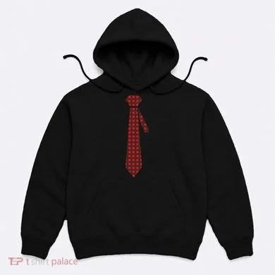 Buffalo Plaid Christmas Tie Hoodie
