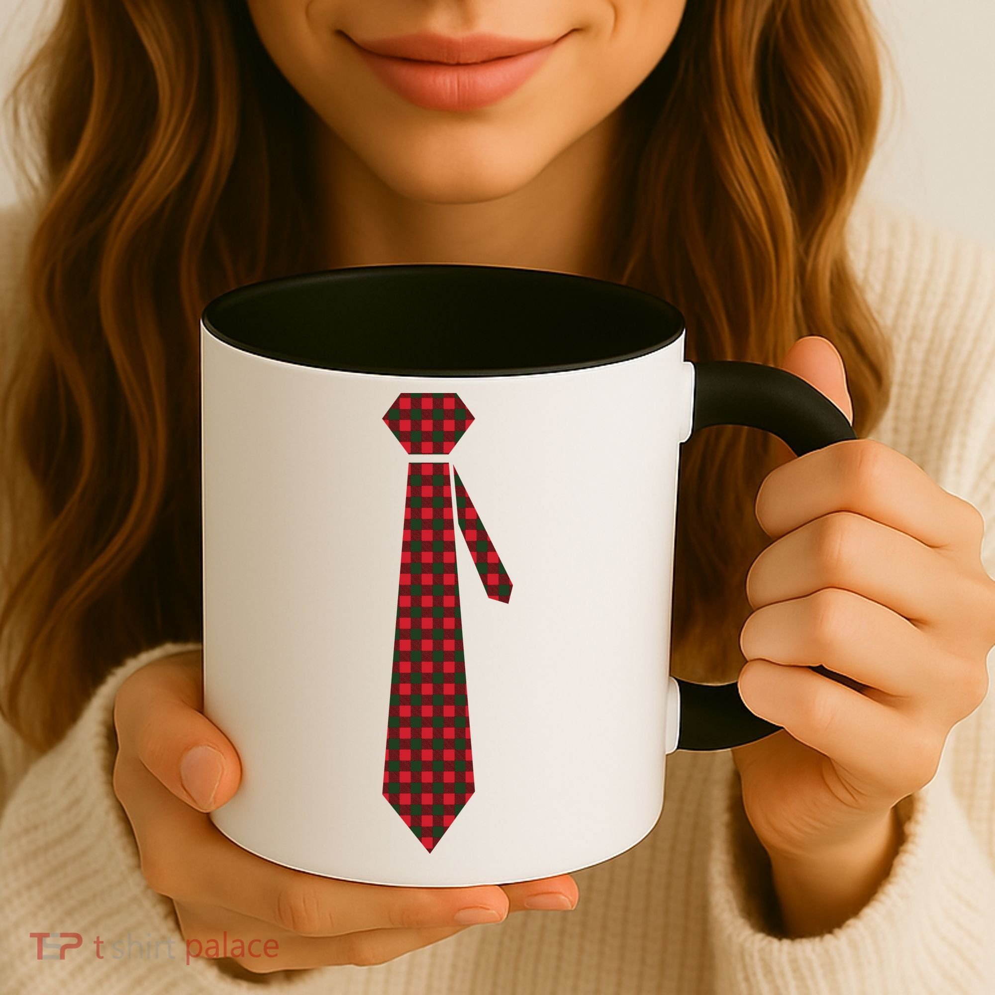 Buffalo Plaid Christmas Tie Coffee Mug