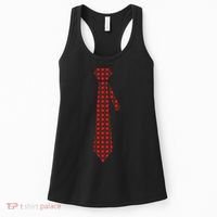 Buffalo Plaid Christmas Tie Women's Tank Top thumb 0