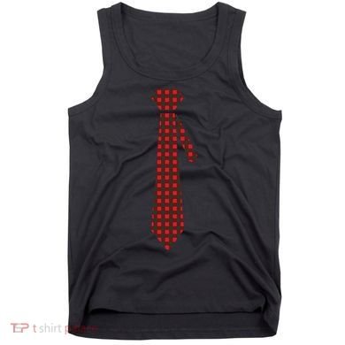 Buffalo Plaid Christmas Tie Tank Top