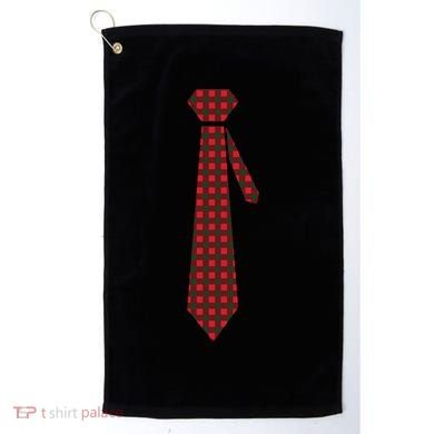 Buffalo Plaid Christmas Tie Golf Towel