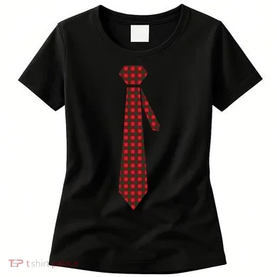 Buffalo Plaid Christmas Tie Women's T-Shirt
