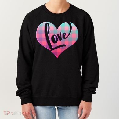 Buffalo Plaid Love Heart Valentines Day Women's Sweatshirt