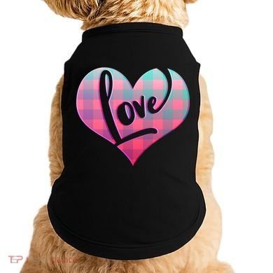 Buffalo Plaid Love Heart Valentines Day Doggie Tank