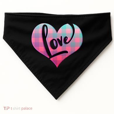 Buffalo Plaid Love Heart Valentines Day USA-Made Doggie Bandana