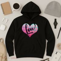 Buffalo Plaid Love Heart Valentines Day Hoodie thumb 3