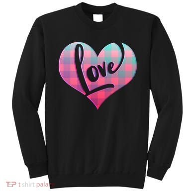 Buffalo Plaid Love Heart Valentines Day Sweatshirt