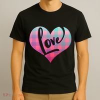 Buffalo Plaid Love Heart Valentines Day T-Shirt thumb 3