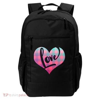 Buffalo Plaid Love Heart Valentines Day Backpack