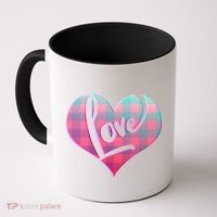 Buffalo Plaid Love Heart Valentines Day Coffee Mug thumb 0