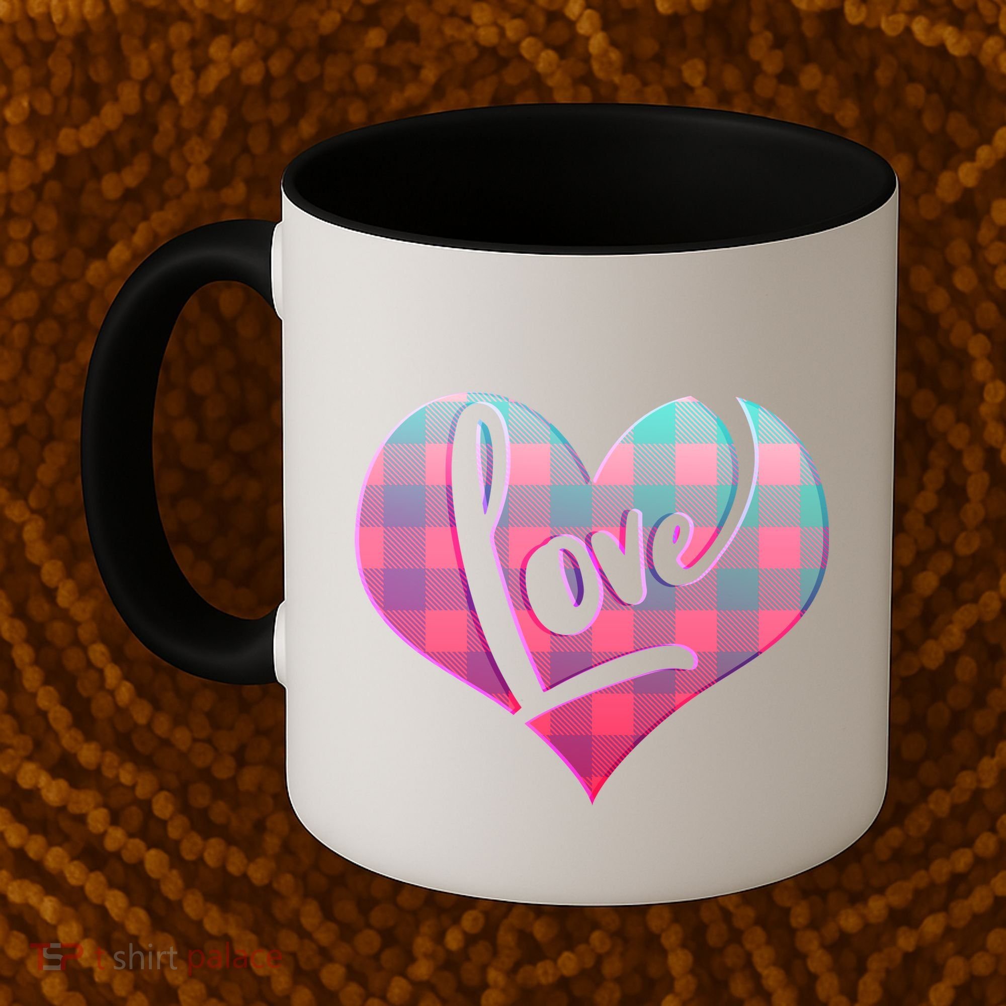 Buffalo Plaid Love Heart Valentines Day Coffee Mug