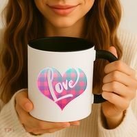 Buffalo Plaid Love Heart Valentines Day Coffee Mug thumb 3