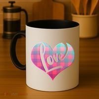 Buffalo Plaid Love Heart Valentines Day Coffee Mug thumb 4